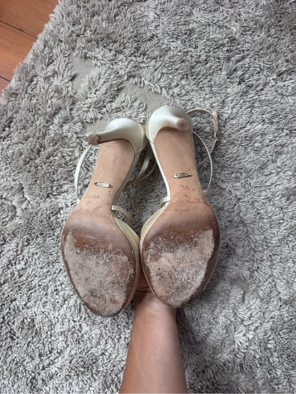 Badgley Mischka ivory satin